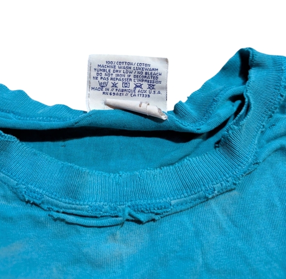 Vintage 90s Reebok Thrashed Single Stitch T Shirt Retro Large 80s Grunge - Picture 7 of 10